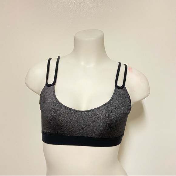 NIKE Dri-Fit Gray Black Metallic Sports Bra Size S - Picture 2 of 5
